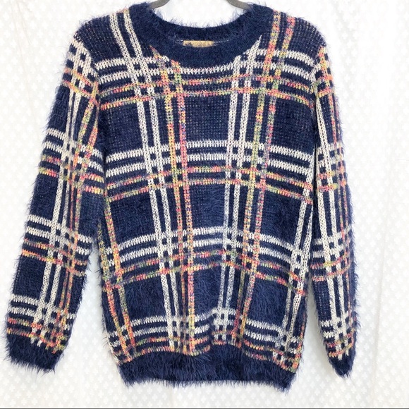 ASOS Sweaters - KATSUMI ASOS • Plaid eyelash sweater MEDIUM